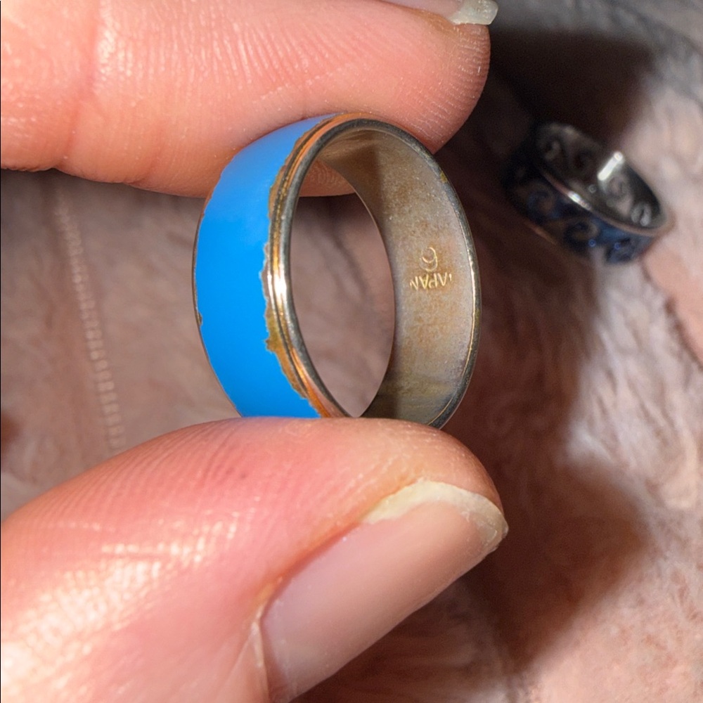 Blue Enamel Ring